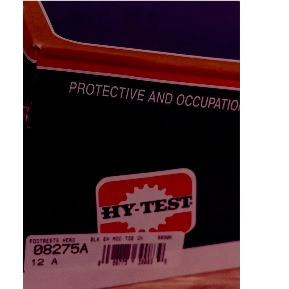 HyTest Footrests Hero Safety Shoes Black Steel Toe 12A‎ Slip Resistant